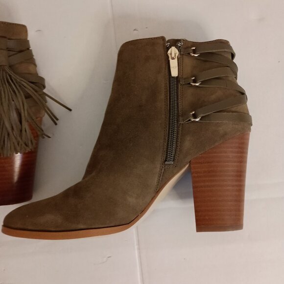 Marc Fisher Kadey Tan Suede Western Style Fringe Ankle Boots Women’s Size 8.5 - Picture 7 of 15
